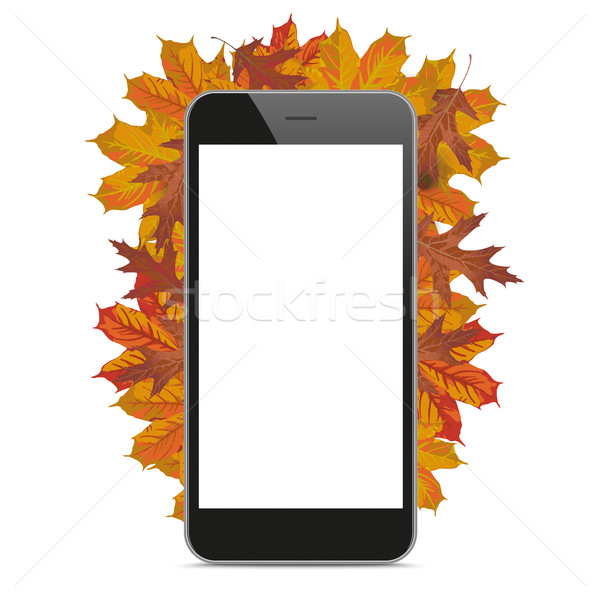 Black Smartphone Autumn Foliage Stock photo © limbi007