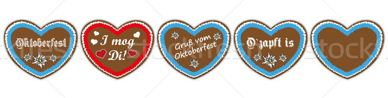 Oktoberfest Header Hearts Set Stock photo © limbi007