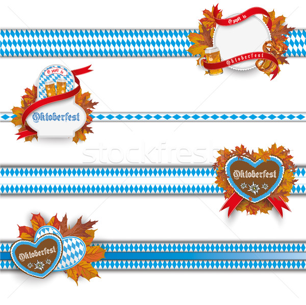 Oktoberfest Ribbons With Emblems Set Stock photo © limbi007
