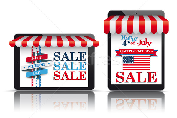 2 Tablets Red Awning Independence Day Stock photo © limbi007