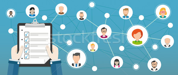 Humans Social Network Checklist Hands Stock photo © limbi007