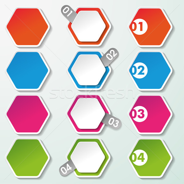 Four Options Paper Hexagons Stock photo © limbi007