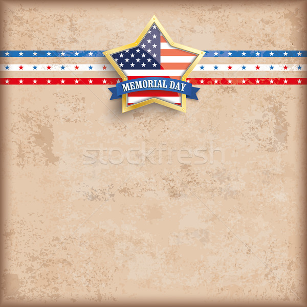 Vintage USA Golden Star Stripes Memorial Day Stock photo © limbi007