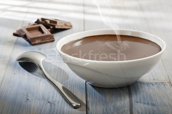 Chocolate caliente taza caliente chocolate cuchara Foto stock © limpido