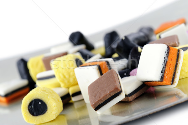 Candy kolorowy lukrecja taca biały Zdjęcia stock © limpido