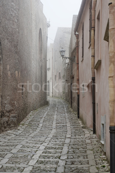 Сицилия мнение древних дороги тумана город Сток-фото © limpido
