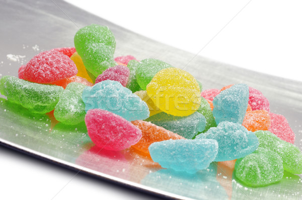 Candy owoców taca biały Zdjęcia stock © limpido