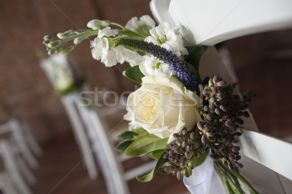 Decorativo fiori sedie chiesa cerimonia di nozze Foto d'archivio © limpido
