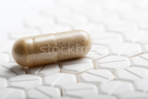 Kapszula közelkép színes felület tabletták egészség Stock fotó © limpido