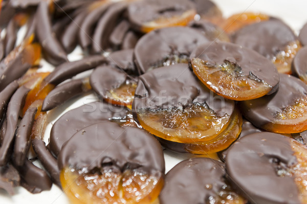 Naranja chocolate chocolate oscuro frutas postre dulce Foto stock © limpido