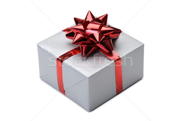 Caja de regalo arco blanco amor cumpleanos Foto stock © limpido