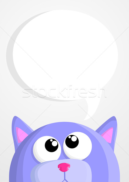 Aranyos rajz macska szövegbuborék piros játék Stock fotó © lindwa