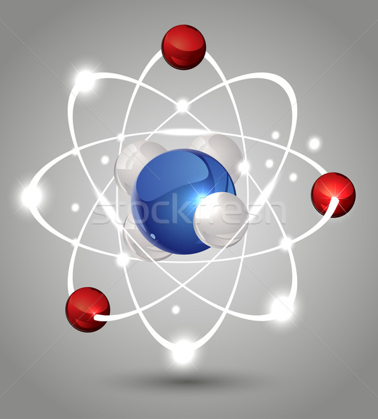 Modello atomo sfondo palla bianco chimica Foto d'archivio © lindwa