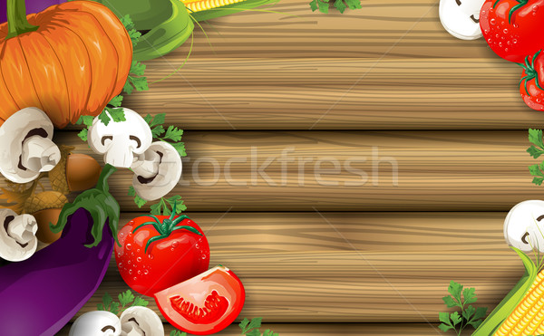 Vegetali legno design sfondo verde chef Foto d'archivio © lindwa