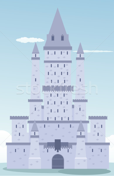 Cartoon château pavillon pierre couleur brique [[stock_photo]] © lindwa
