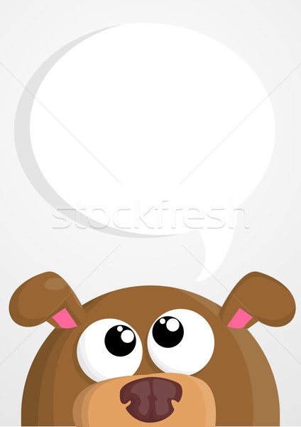 Stockfoto: Cute · cartoon · hond · tekstballon · leuk · dier