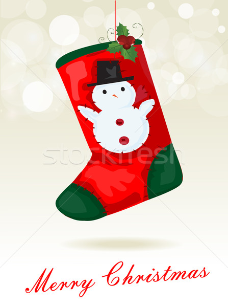 Noël chaussette maison neige amusement cadeau [[stock_photo]] © lindwa