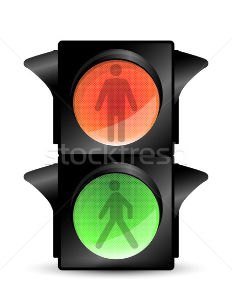 Közlekedési lámpa út zöld városi piros lámpa Stock fotó © lindwa