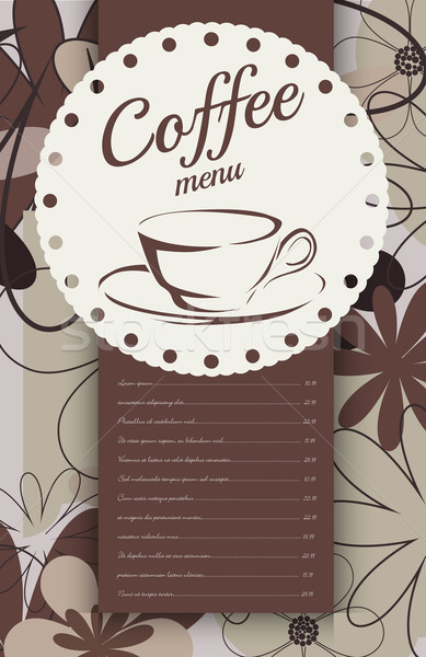 Menu for coffeehouse Stock photo © lindwa