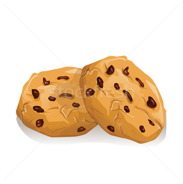 Stockfoto: Chocolade · cookies · achtergrond · diner · ontbijt · witte