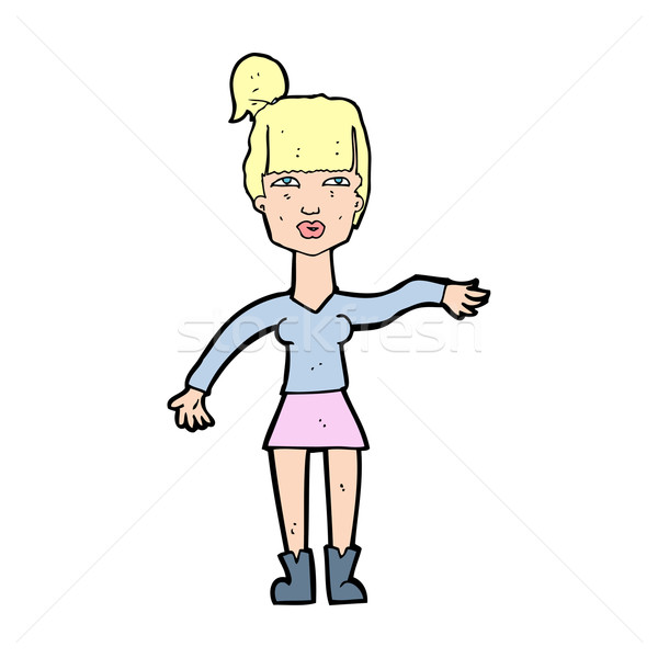 cartoon woman making dismissive gesture Stock photo © lineartestpilot