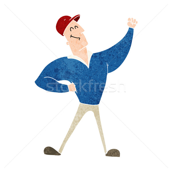 Cartoon man heroïsch pose hand ontwerp Stockfoto © lineartestpilot