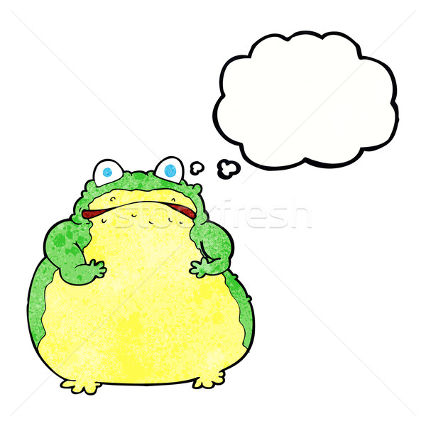 cartoon fat toad with thought bubble Stock photo © lineartestpilot