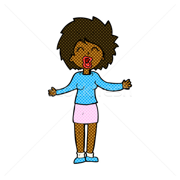 Komik karikatür yüksek sesle kadın Retro Stok fotoğraf © lineartestpilot