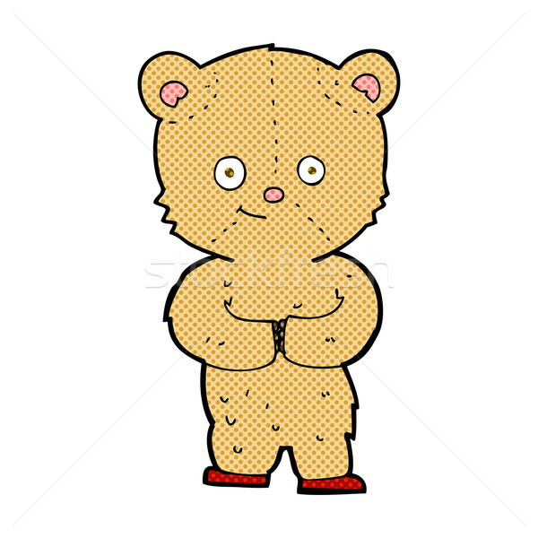 Cômico desenho animado ursinho de pelúcia retro estilo Foto stock © lineartestpilot