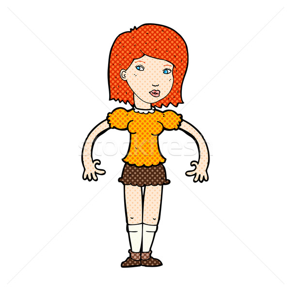 comic cartoon woman looking sideways Stock photo © lineartestpilot