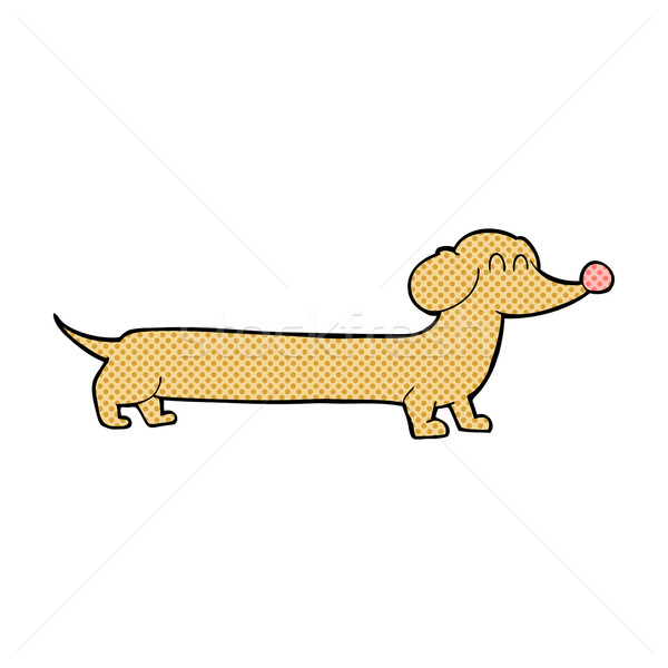Comic desen animat dachshund retro stil Imagine de stoc © lineartestpilot