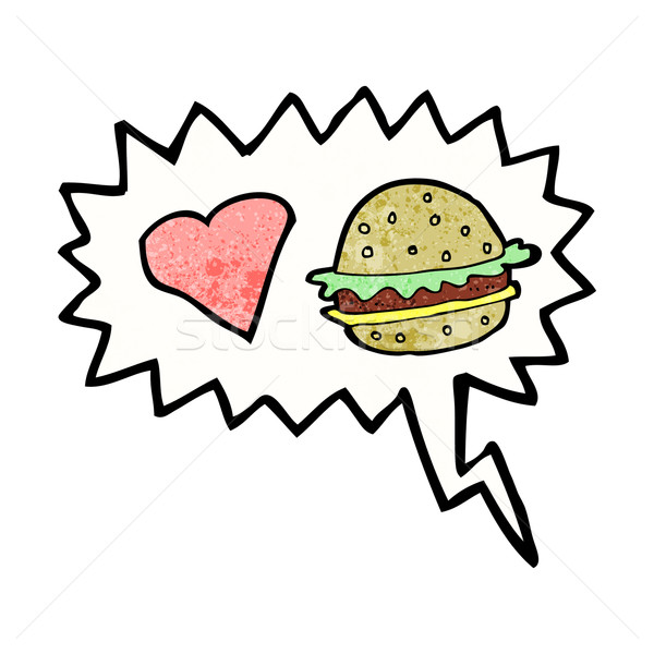 cartoon hamburger with speech bubble Stock photo © lineartestpilot