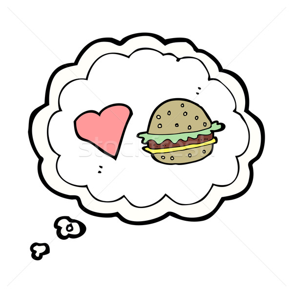 cartoon hamburger with thought bubble Stock photo © lineartestpilot