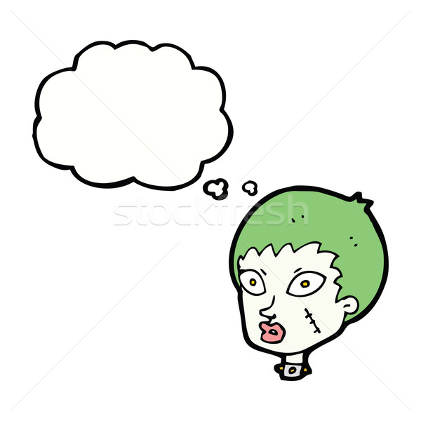 Cartoon женщины зомби голову мысли пузырь стороны Сток-фото © lineartestpilot
