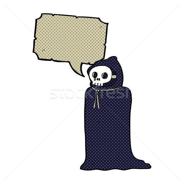 cartoon spooky halloween costume with speech bubble Stock photo © lineartestpilot
