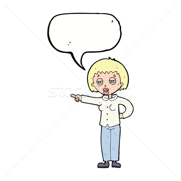 cartoon woman telling off with speech bubble Stock photo © lineartestpilot