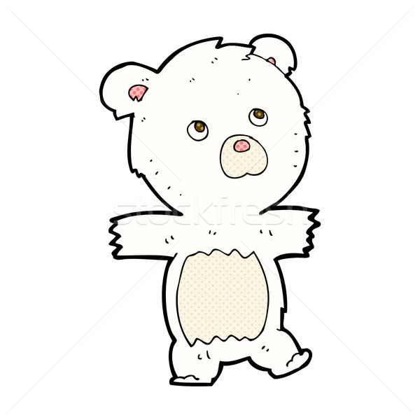 Komiks cartoon cute niedźwiedzia polarnego retro komiks Zdjęcia stock © lineartestpilot