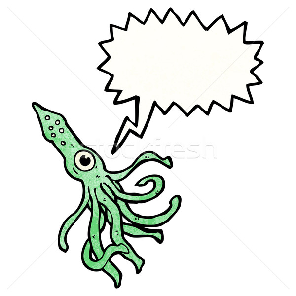 Cartoon géant squid bulle texture main [[stock_photo]] © lineartestpilot