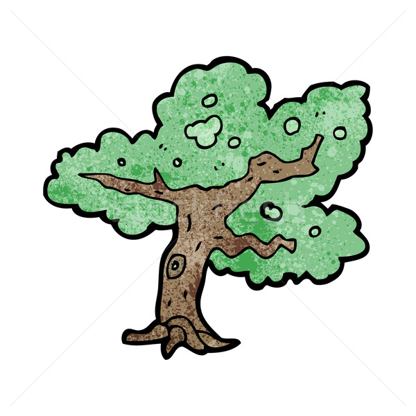 Foto stock: Cartoon · árbol · arte · retro · dibujo · cute