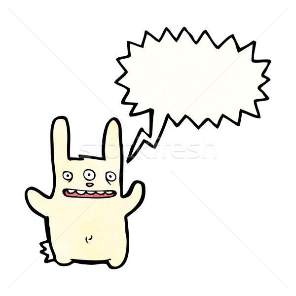 Mutante Kaninchen Karikatur Kunst Retro Zeichnung Stock foto © lineartestpilot