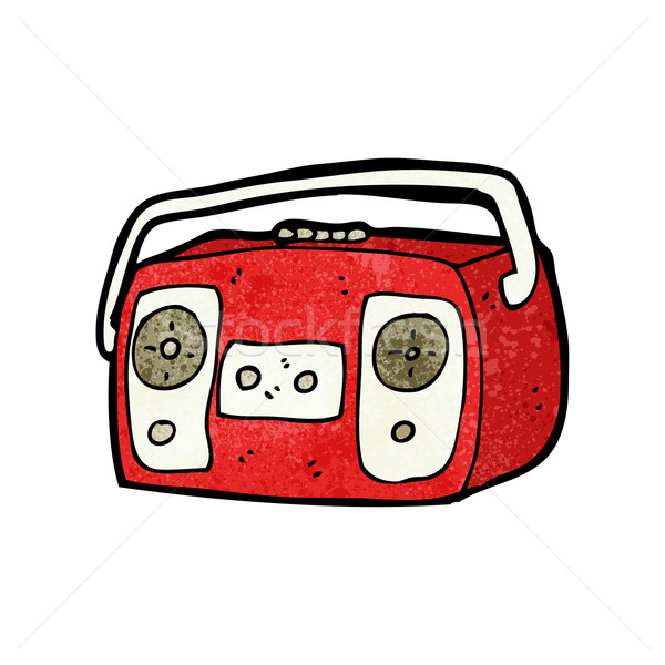 [[stock_photo]]: Radio · cassette · joueur · cartoon · texture · art