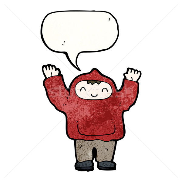 cartoon boy in hooded sweatshirt Stock photo © lineartestpilot
