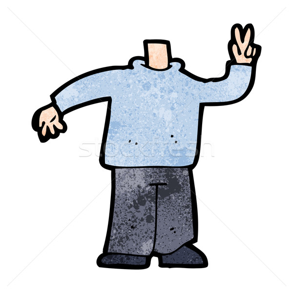 cartoon body giving peace sign (mix and match cartoons or add ow Stock photo © lineartestpilot