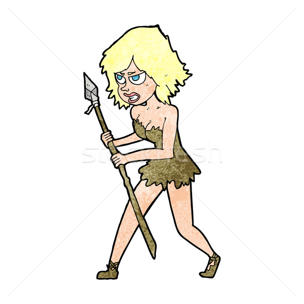 cartoon cave girl Stock photo © lineartestpilot