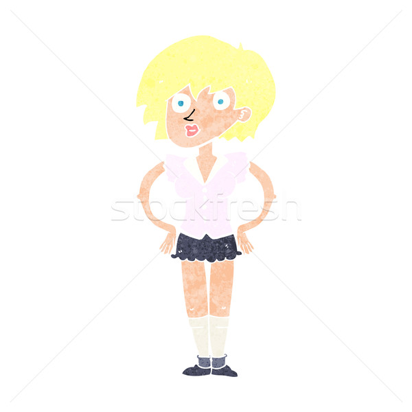 cartoon surprised woman with hands on hips Stock photo © lineartestpilot