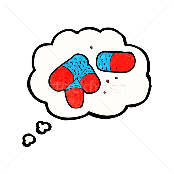 Cartoon bolla di pensiero mano medici design arte Foto d'archivio © lineartestpilot
