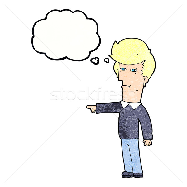 cartoon man blaming with thought bubble Stock photo © lineartestpilot