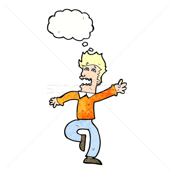 cartoon man panicking with thought bubble Stock photo © lineartestpilot