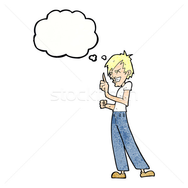 cartoon angry man arguing with thought bubble Stock photo © lineartestpilot