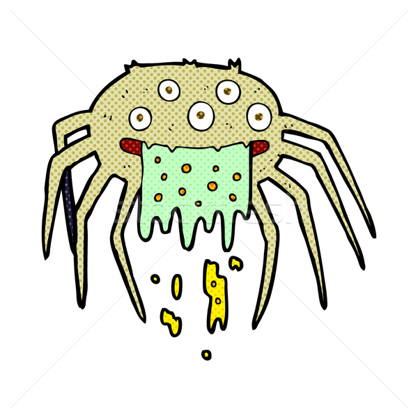 comic cartoon gross halloween spider Stock photo © lineartestpilot